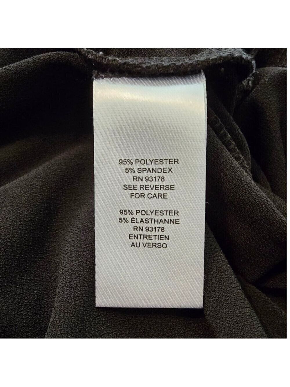 Tahari Black Asymmetrical Long Sleeve Tunic Blouse Sz L - Picture 8 of 9